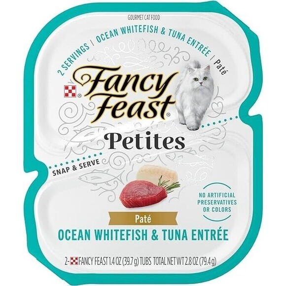 Purina Fancy Feast Gourmet Pate Wet Cat Food, Petites Ocean Whitefish & Tuna 12 - Picture 1 of 6